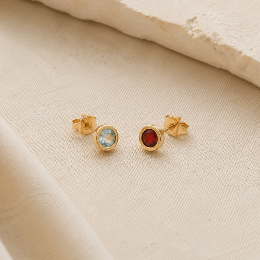 Two Stories Birthstone Studs