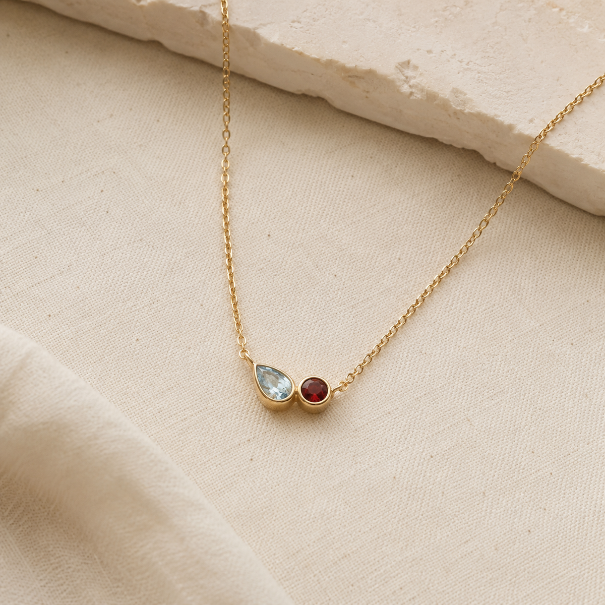 Toi et Moi Birthstone Necklace