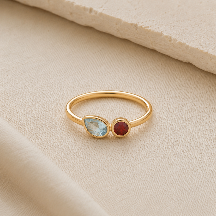 Toi et Moi Birthstone Ring